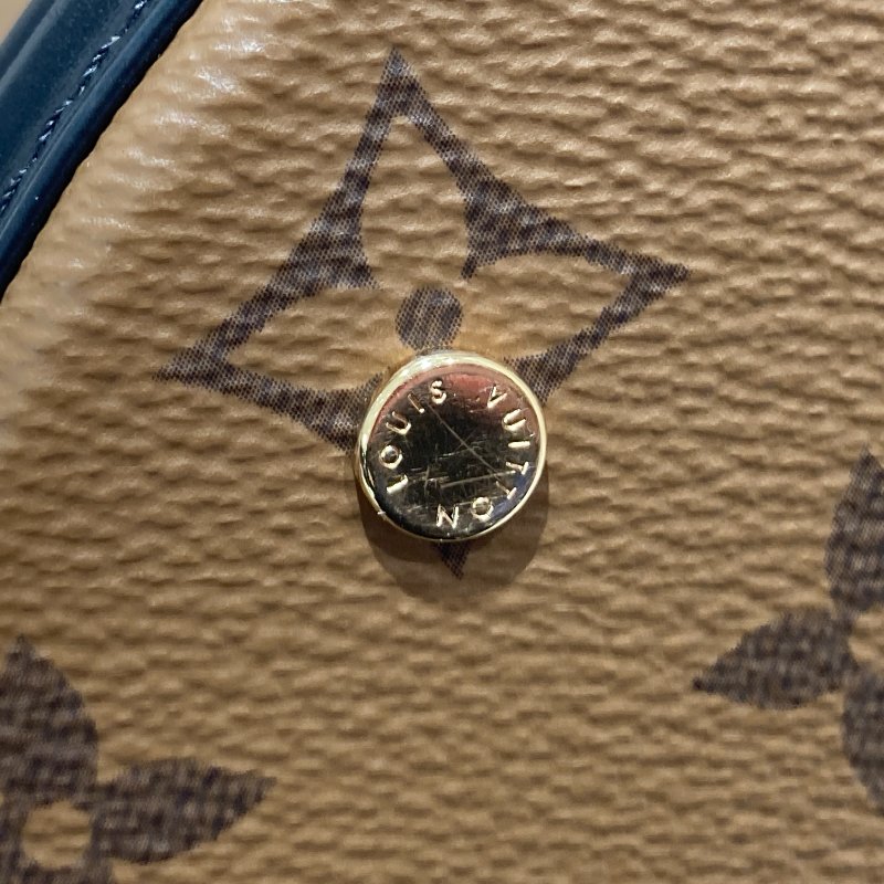 LOUIS VUITTON 路易威登 M43986 MONOGRAM REVERSE CANNES 發財桶 手提包 側背包 PVC 老花 棕色 金釦-12