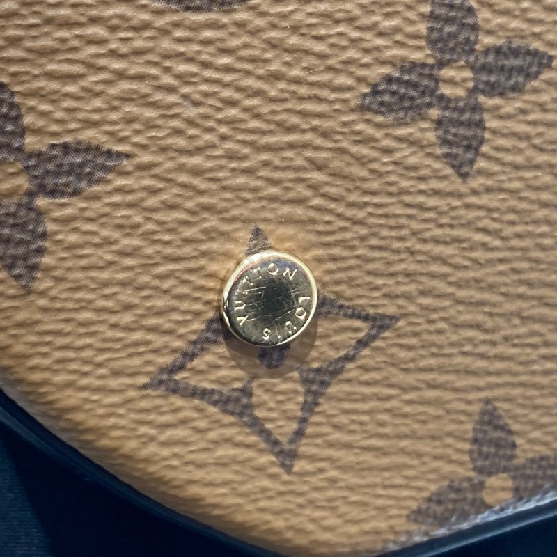 LOUIS VUITTON 路易威登 M43986 MONOGRAM REVERSE CANNES 發財桶 手提包 側背包 PVC 老花 棕色 金釦-13