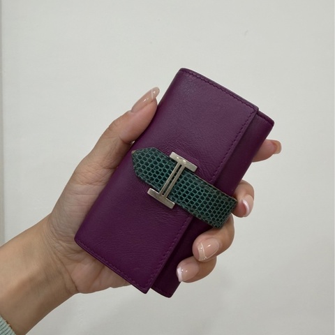 HERMES 愛馬仕 BEARN KEY RING 紫色 鑰匙包 鑰匙圈