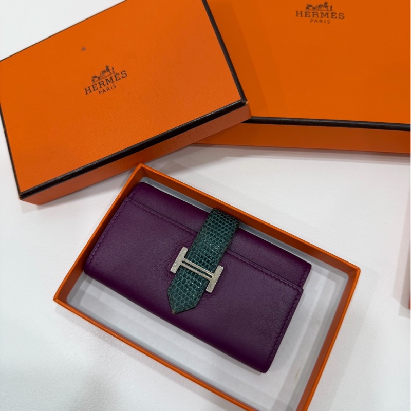 HERMES 愛馬仕 BEARN KEY RING 紫色 鑰匙包 鑰匙圈-1