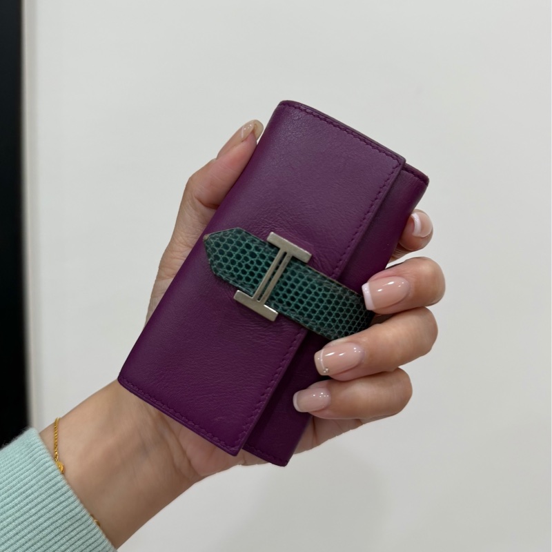 HERMES 愛馬仕 BEARN KEY RING 紫色 鑰匙包 鑰匙圈-2