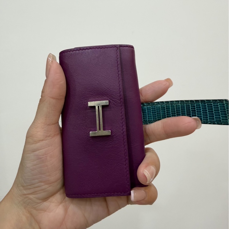 HERMES 愛馬仕 BEARN KEY RING 紫色 鑰匙包 鑰匙圈-3