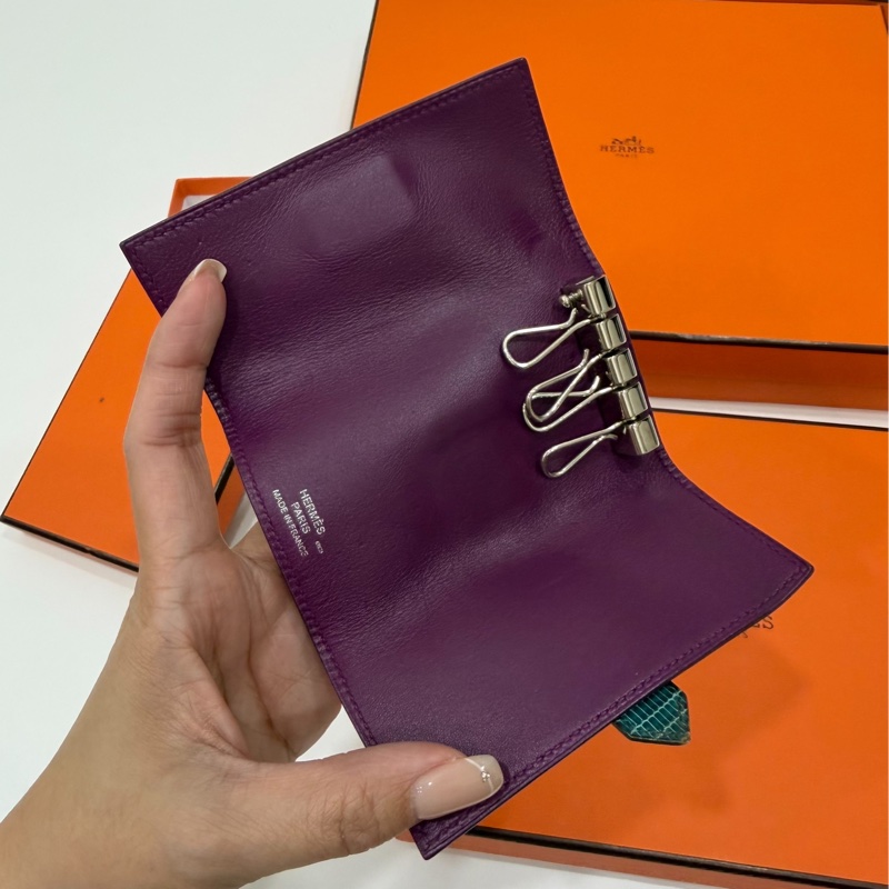 HERMES 愛馬仕 BEARN KEY RING 紫色 鑰匙包 鑰匙圈-5