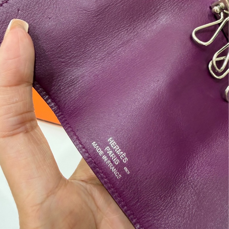 HERMES 愛馬仕 BEARN KEY RING 紫色 鑰匙包 鑰匙圈-6