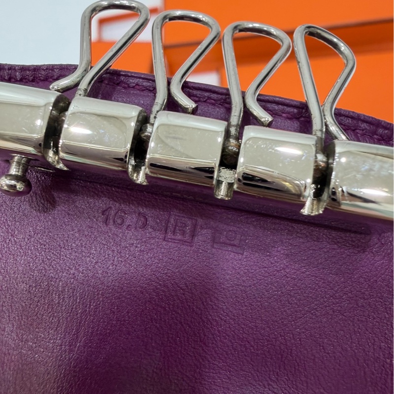 HERMES 愛馬仕 BEARN KEY RING 紫色 鑰匙包 鑰匙圈-7