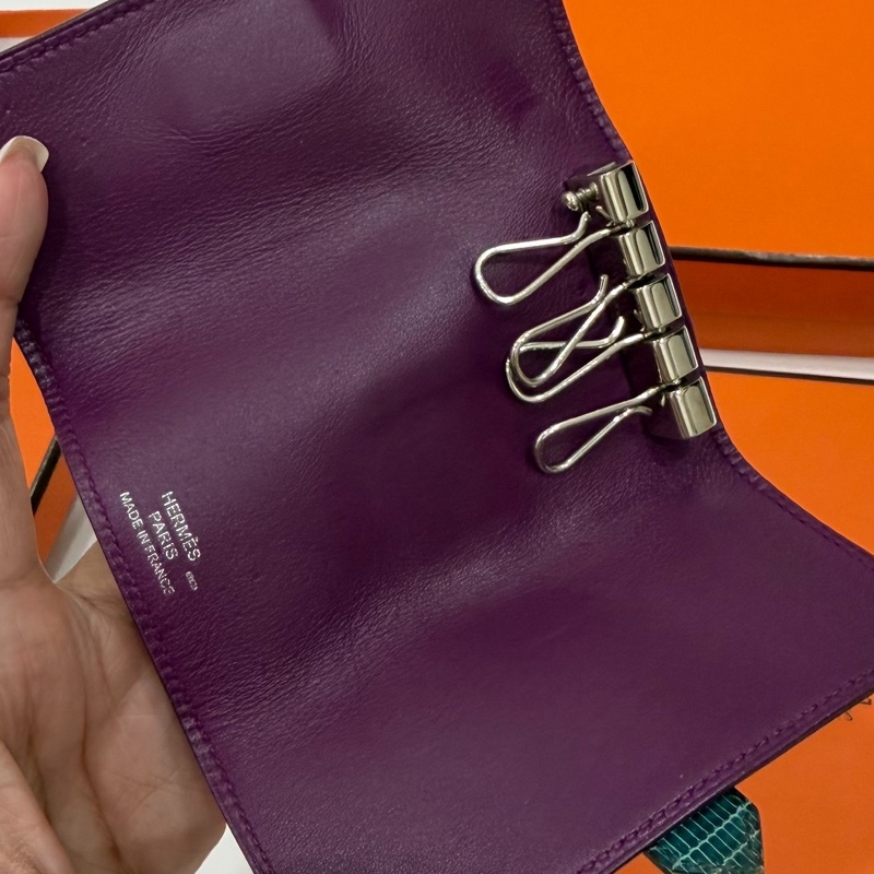 HERMES 愛馬仕 BEARN KEY RING 紫色 鑰匙包 鑰匙圈-9