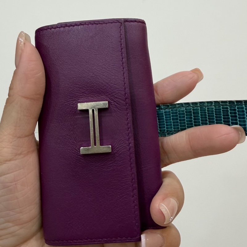 HERMES 愛馬仕 BEARN KEY RING 紫色 鑰匙包 鑰匙圈-11