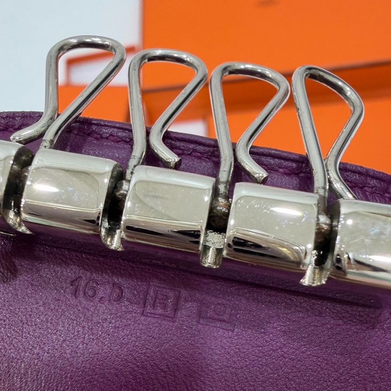 HERMES 愛馬仕 BEARN KEY RING 紫色 鑰匙包 鑰匙圈-14