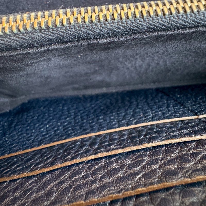 🌟送男生禮物 Fendi 深藍色皮革拉鍊長夾-14