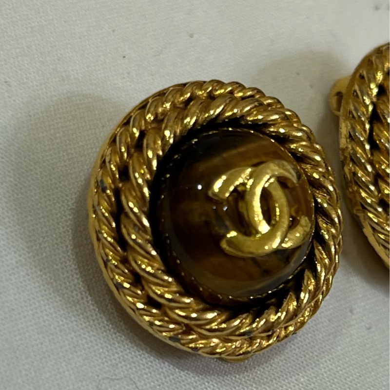 Chanel 香奈兒 Vintage 琥珀色珍珠夾式耳環-6