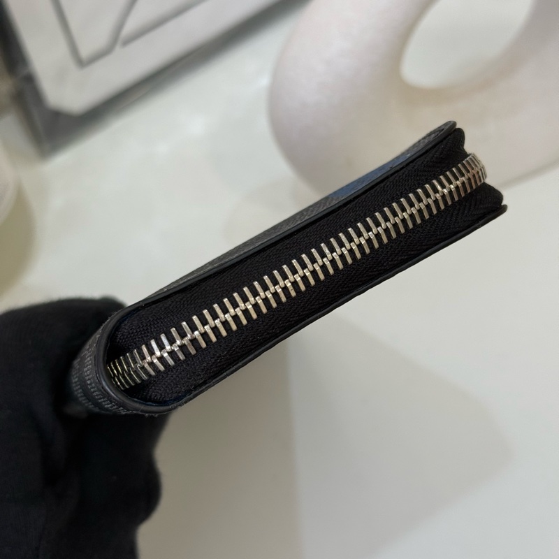 （稀有釋出）LV Zippy 黑灰格直立拉鍊長夾 🟦內裏限量藍色-10
