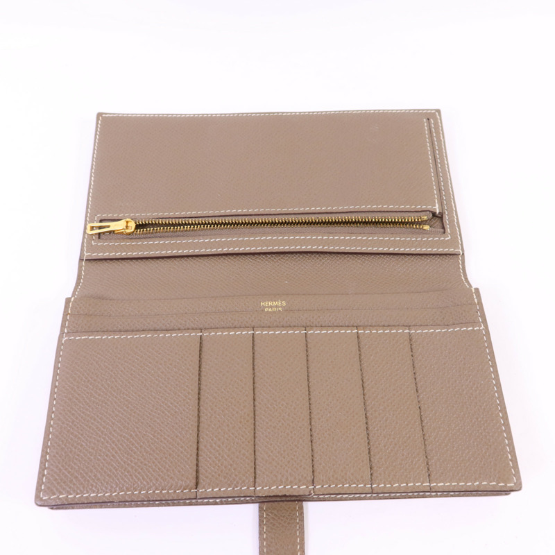 HERMES Epsom皮革Bearn Long Wallet金扣長錢包-4