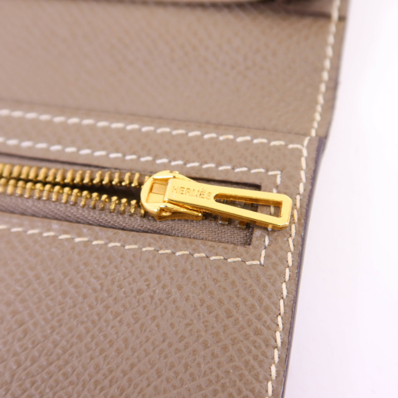 HERMES Epsom皮革Bearn Long Wallet金扣長錢包-9