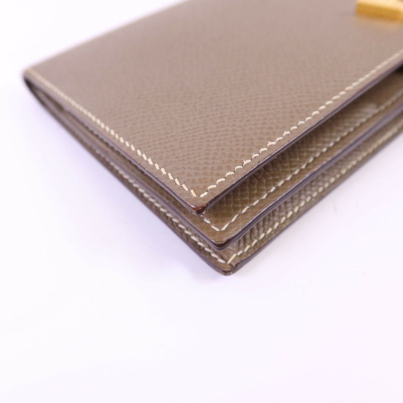 HERMES Epsom皮革Bearn Long Wallet金扣長錢包-12