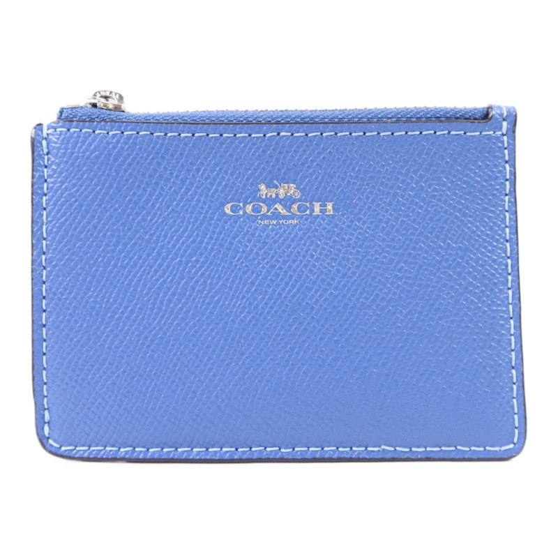 COACH 牛皮皮革Card Case銀扣卡片套-0