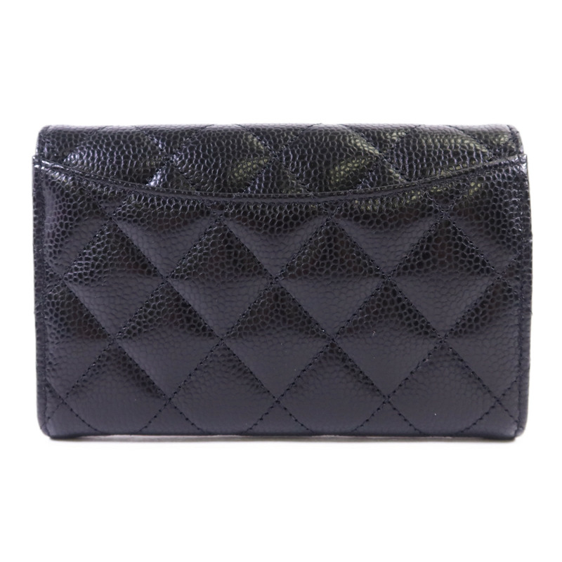 CHANEL 牛皮皮革Matelasse Tri-Fold Wallet金扣長錢包-1