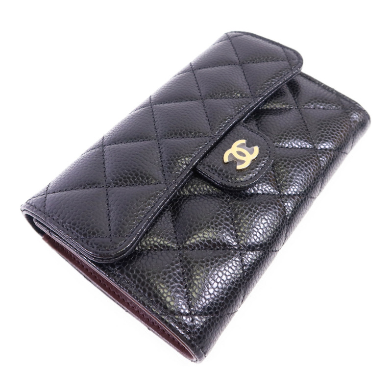 CHANEL 牛皮皮革Matelasse Tri-Fold Wallet金扣長錢包-2