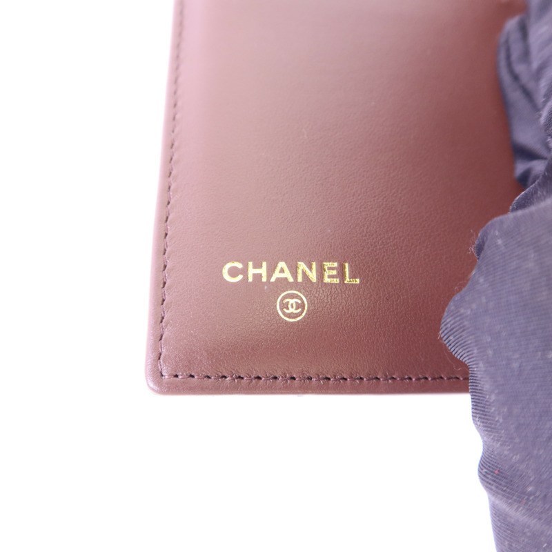 CHANEL 牛皮皮革Matelasse Tri-Fold Wallet金扣長錢包-7