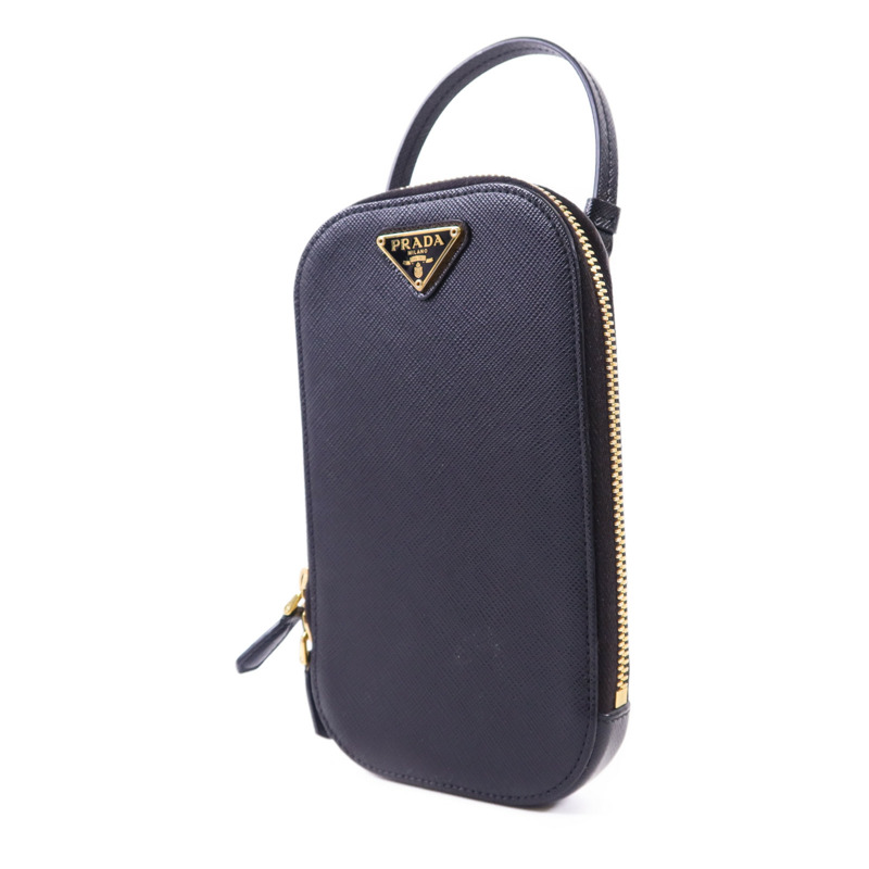 PRADA 牛皮皮革Saffiano Phone Case金扣手挽袋-1