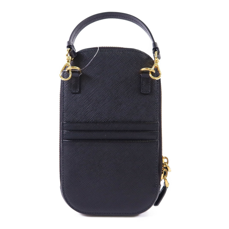 PRADA 牛皮皮革Saffiano Phone Case金扣手挽袋-2
