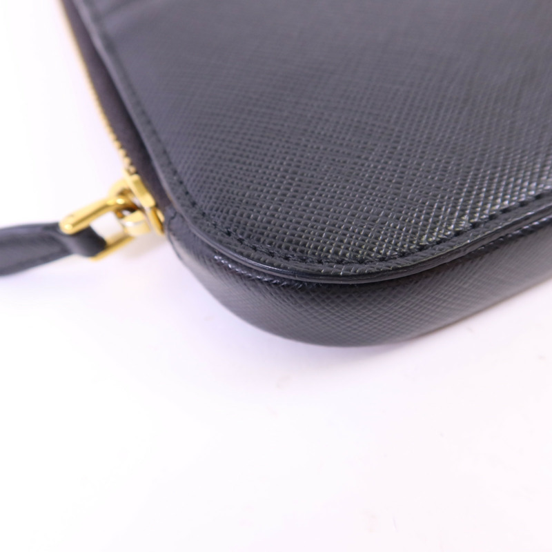 PRADA 牛皮皮革Saffiano Phone Case金扣手挽袋-15