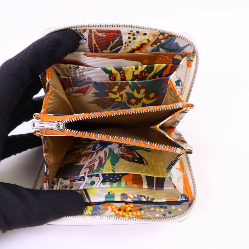 HERMES Evercolor皮革Silk In Wallet銀扣錢包-4