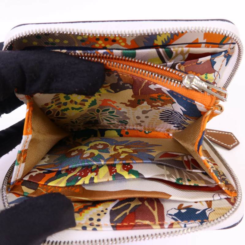 HERMES Evercolor皮革Silk In Wallet銀扣錢包-8