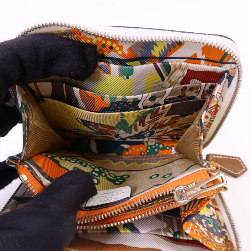 HERMES Evercolor皮革Silk In Wallet銀扣錢包-9