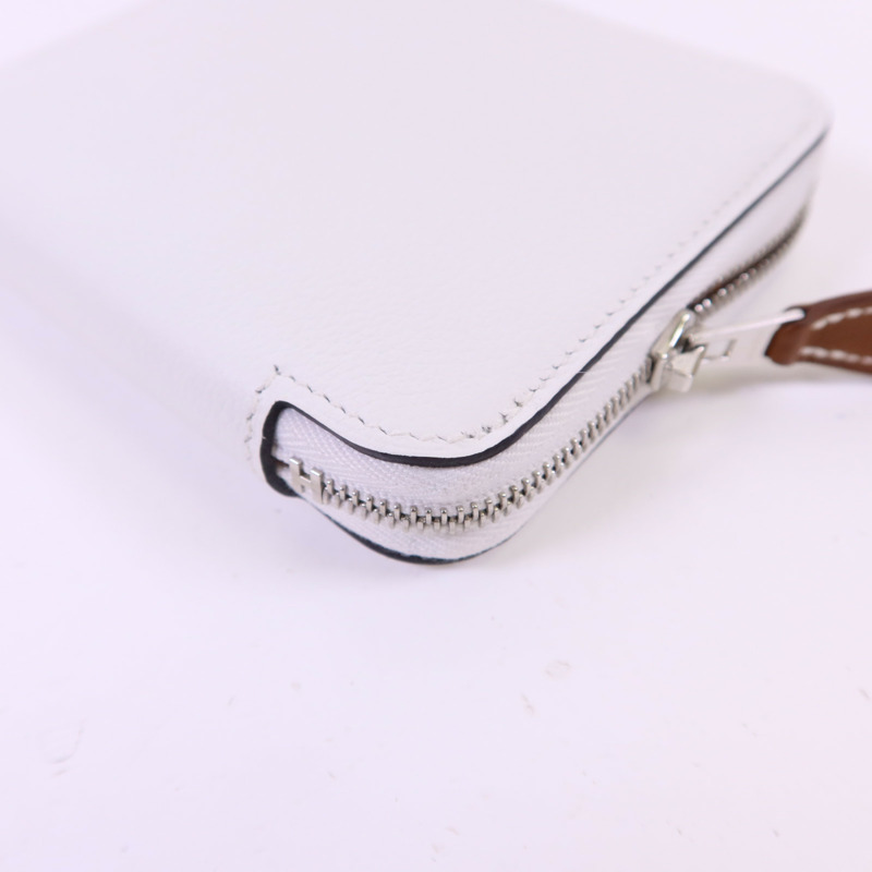 HERMES Evercolor皮革Silk In Wallet銀扣錢包-11