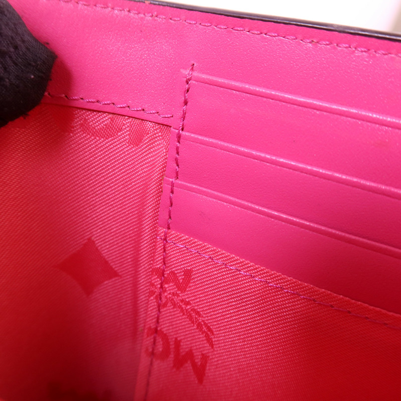 MCM 牛皮皮革Long Wallet金扣長錢包-16