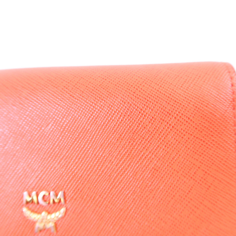 MCM 牛皮皮革Long Wallet金扣長錢包-17