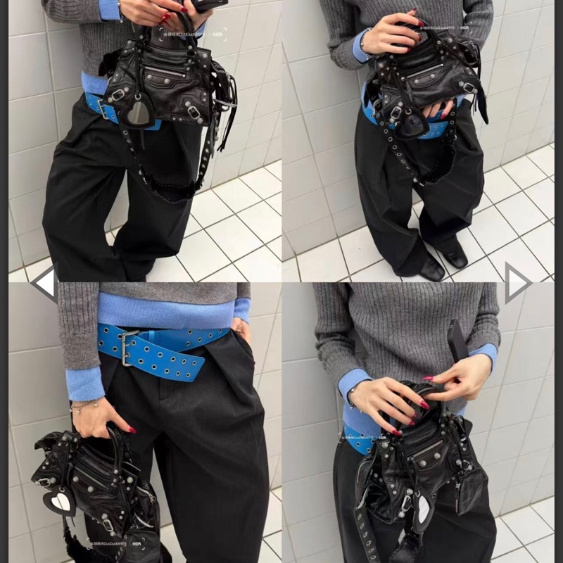 ❣️出廠吊牌還在✨ BALENCIAG NEO CAGOLE XS 爵士黑 熱門爆款Cagole 包來啦✨ 爆炸好裝尺寸🤍愛心鏡子🤍小卡包👌-9