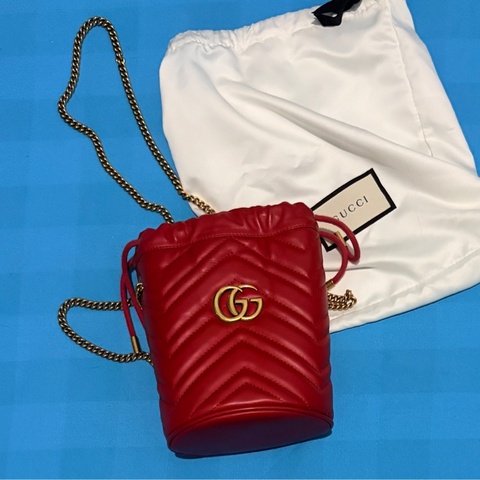Gucci 紅色 水桶包 發財桶 過年適合