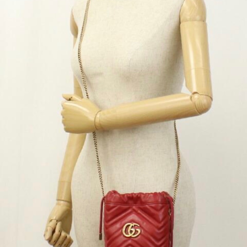 Gucci 紅色 水桶包 發財桶 過年適合-2