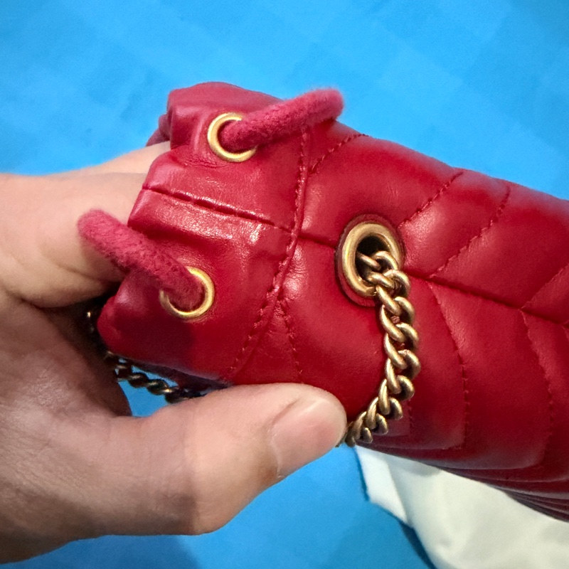 Gucci 紅色 水桶包 發財桶 過年適合-5