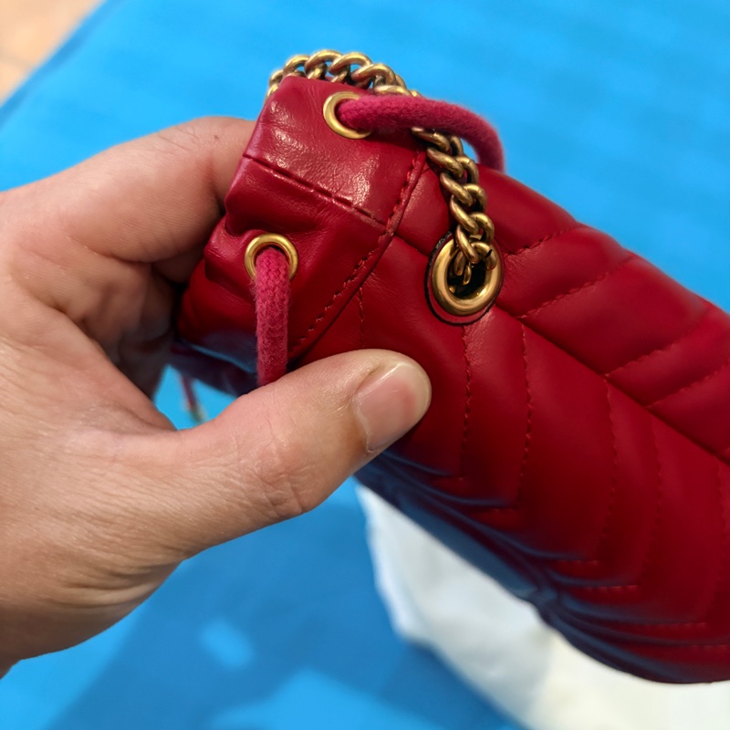 Gucci 紅色 水桶包 發財桶 過年適合-6