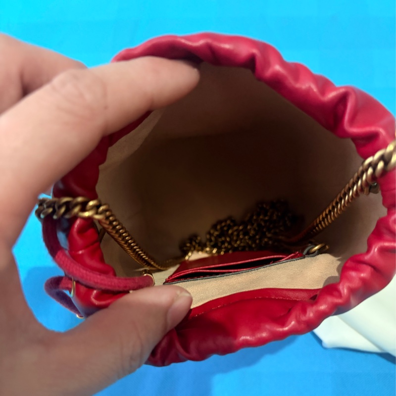 Gucci 紅色 水桶包 發財桶 過年適合-10