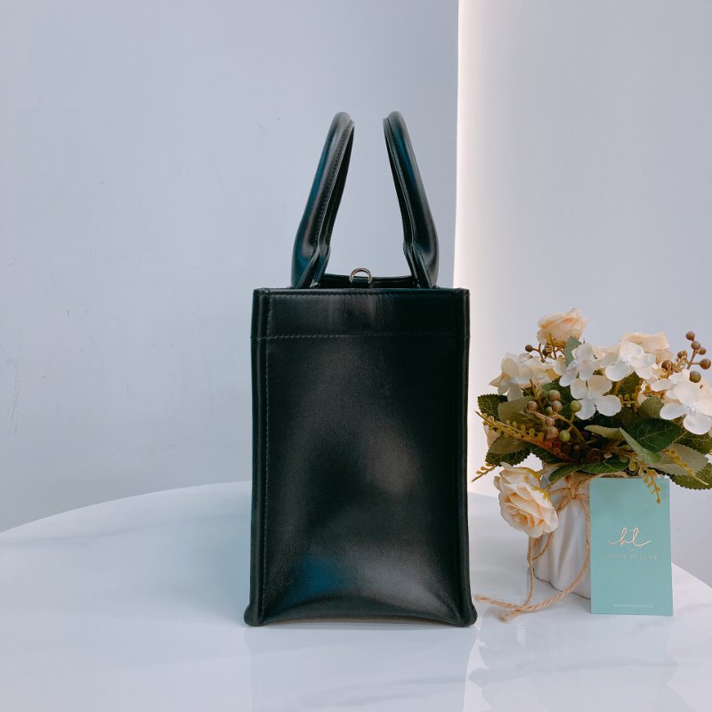 MS0546 Christian Dior 迪奧 托特包 大藤格紋 小號 牛皮 黑色 淡金扣 Book Tote Macrocannage Small Calfskin Black x LGHW-3