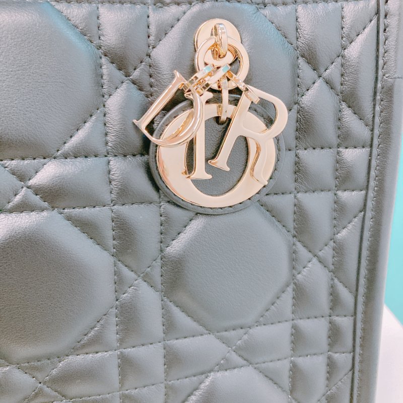 MS0546 Christian Dior 迪奧 托特包 大藤格紋 小號 牛皮 黑色 淡金扣 Book Tote Macrocannage Small Calfskin Black x LGHW-11