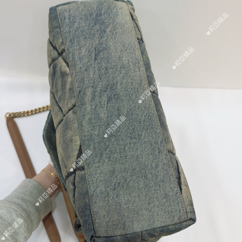 莉亞精品♡ Ysl 牛仔 LouLou牛仔雲朵肩背包 二手美包-7