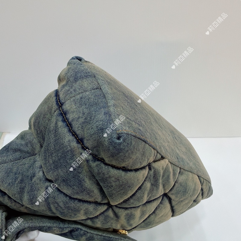 莉亞精品♡ Ysl 牛仔 LouLou牛仔雲朵肩背包 二手美包-8