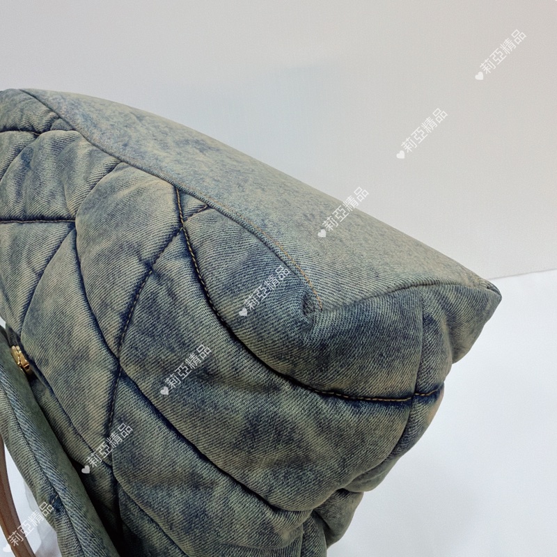 莉亞精品♡ Ysl 牛仔 LouLou牛仔雲朵肩背包 二手美包-9