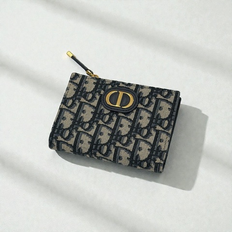 莉亞精品♡ Dior老花對開短夾 二手美夾