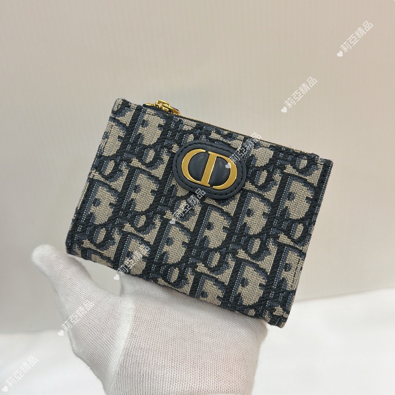 莉亞精品♡ Dior老花對開短夾 二手美夾-1