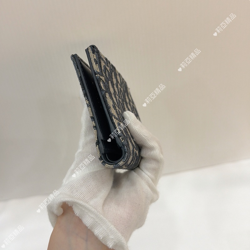 莉亞精品♡ Dior老花對開短夾 二手美夾-3