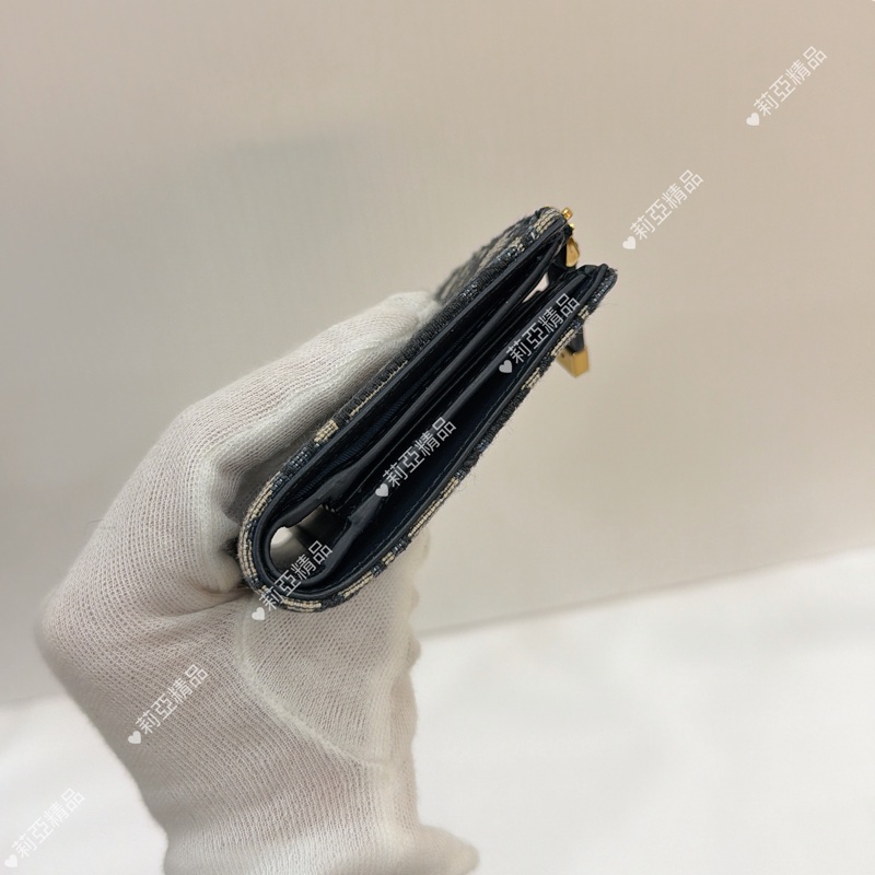 莉亞精品♡ Dior老花對開短夾 二手美夾-4