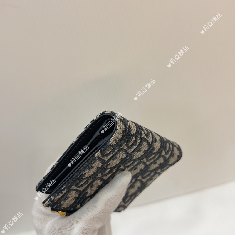 莉亞精品♡ Dior老花對開短夾 二手美夾-7