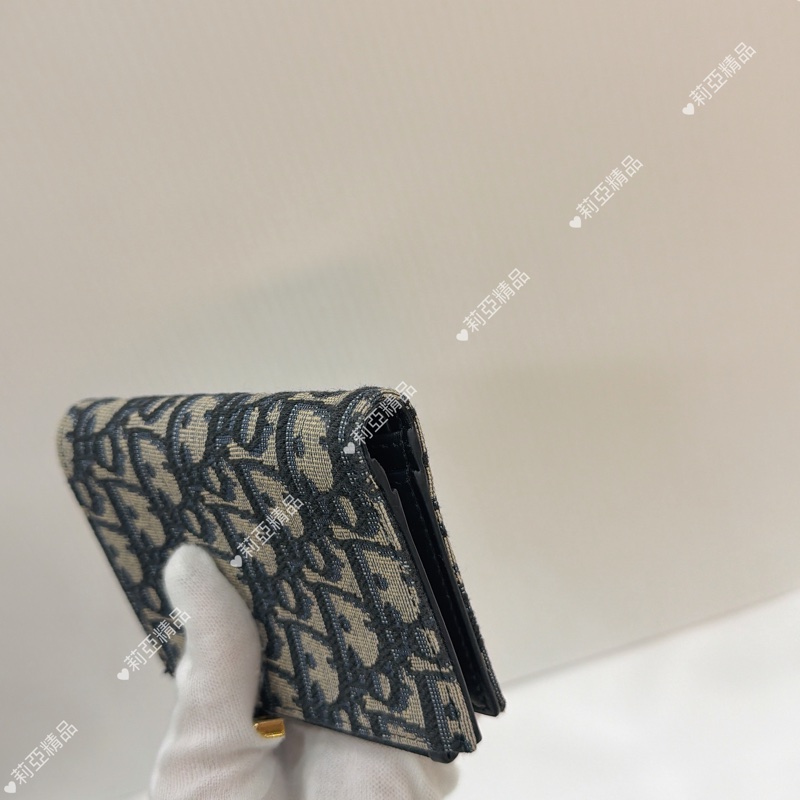 莉亞精品♡ Dior老花對開短夾 二手美夾-8