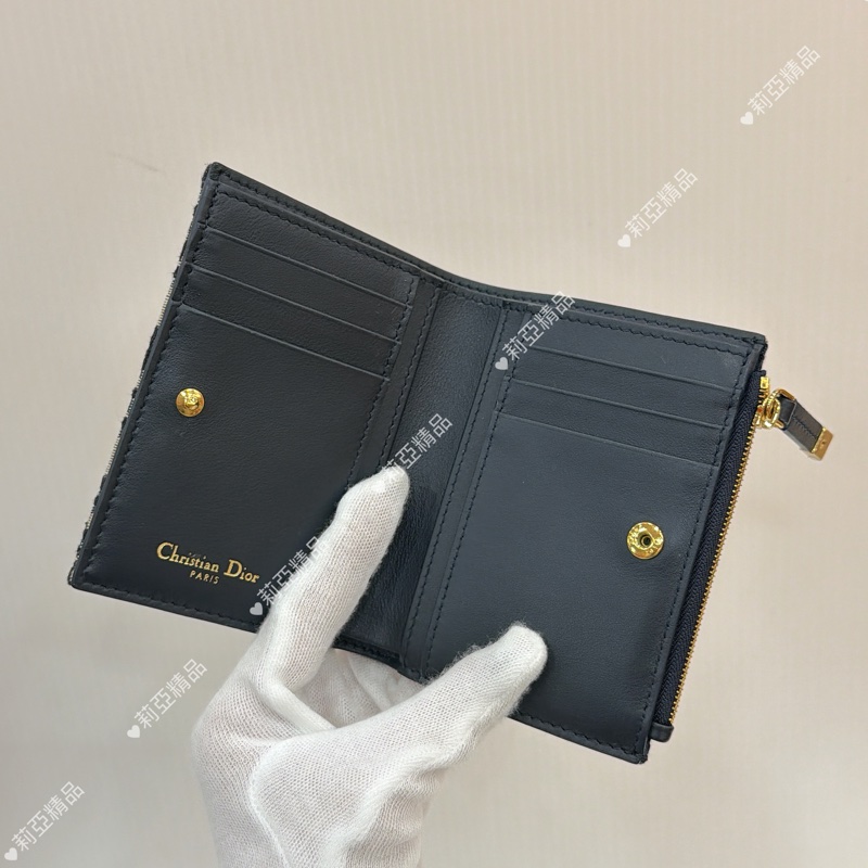 莉亞精品♡ Dior老花對開短夾 二手美夾-11