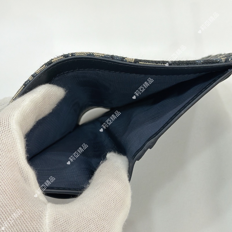 莉亞精品♡ Dior老花對開短夾 二手美夾-12